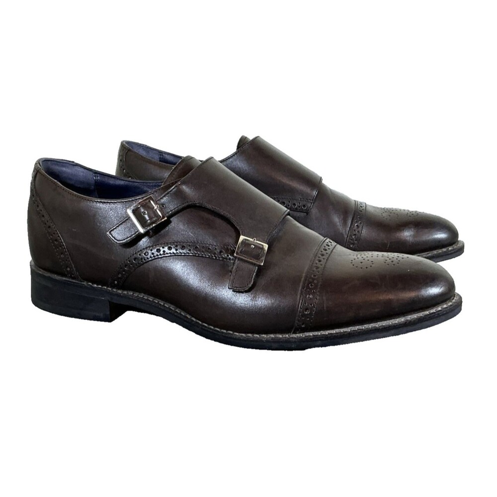 Charles Tyrwhitt Double Monkstrap Dress Shoes 44 F Fit Brown Size 11 UK 9.5